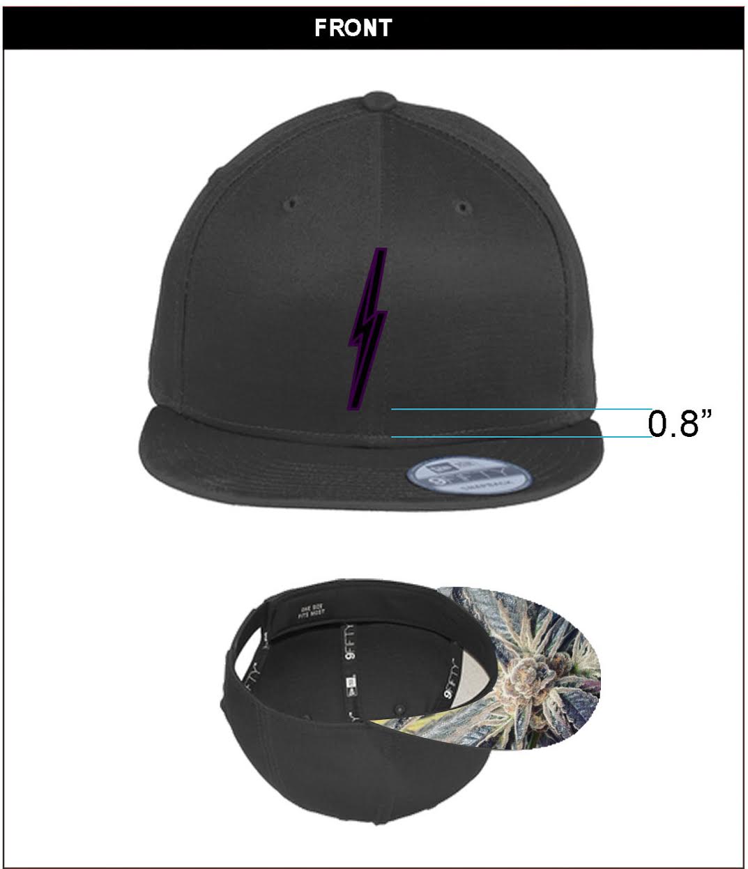 purple and black lightning bolt snapback hat